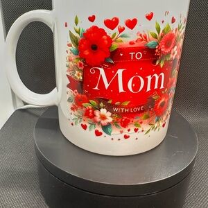 💐Heartfelt Floral Mug for Mom - Red and White💐